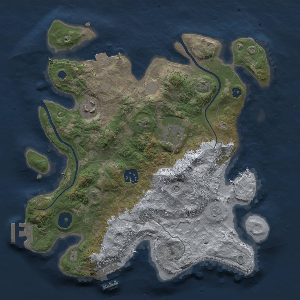 Rust Map: Procedural Map, Size: 3000, Seed: 1902523394, 9 Monuments