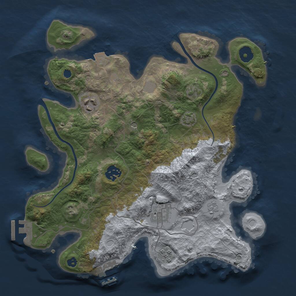 Rust Map: Procedural Map, Size: 3000, Seed: 1902523394, 10 Monuments