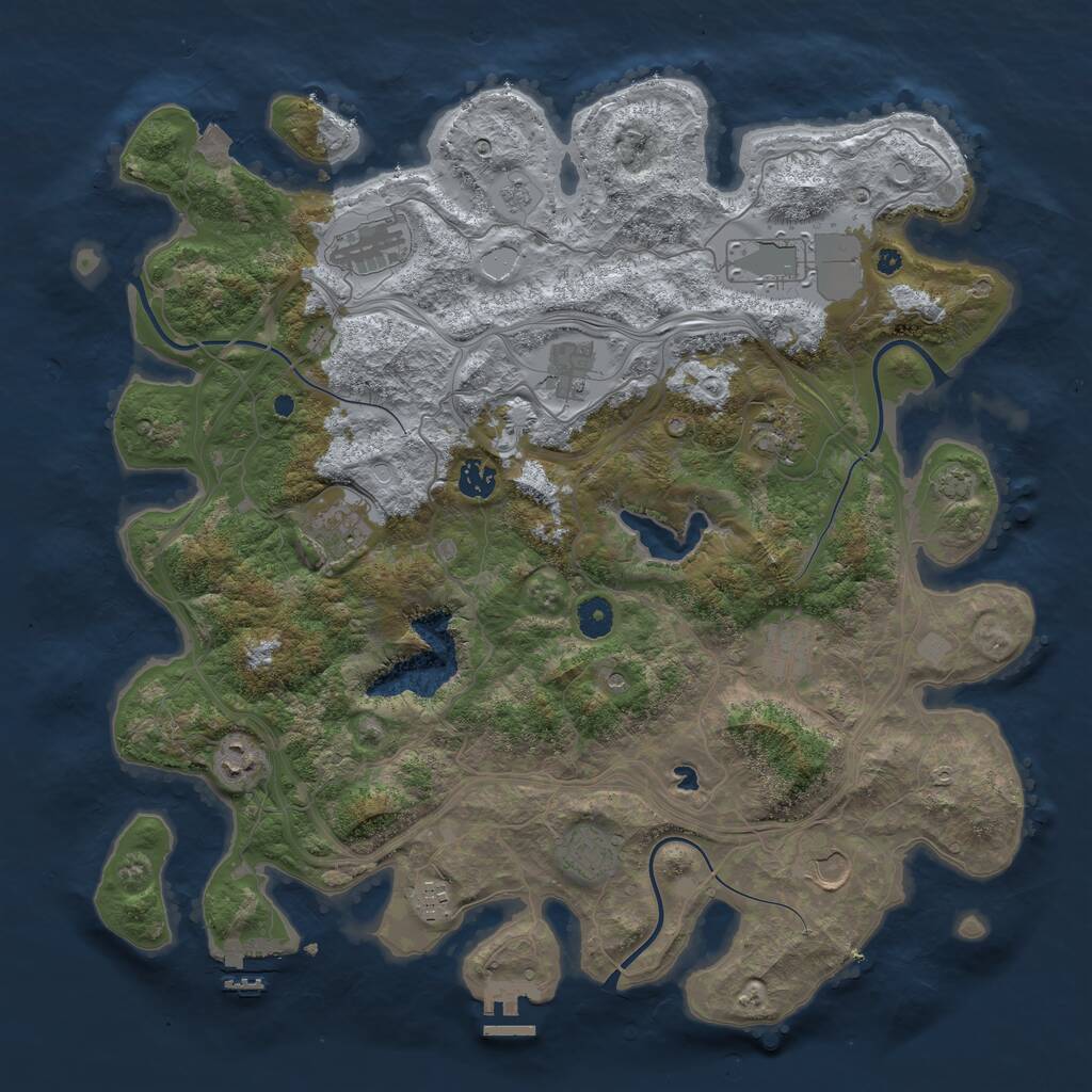 Rust Map: Procedural Map, Size: 4250, Seed: 1061032693, 17 Monuments