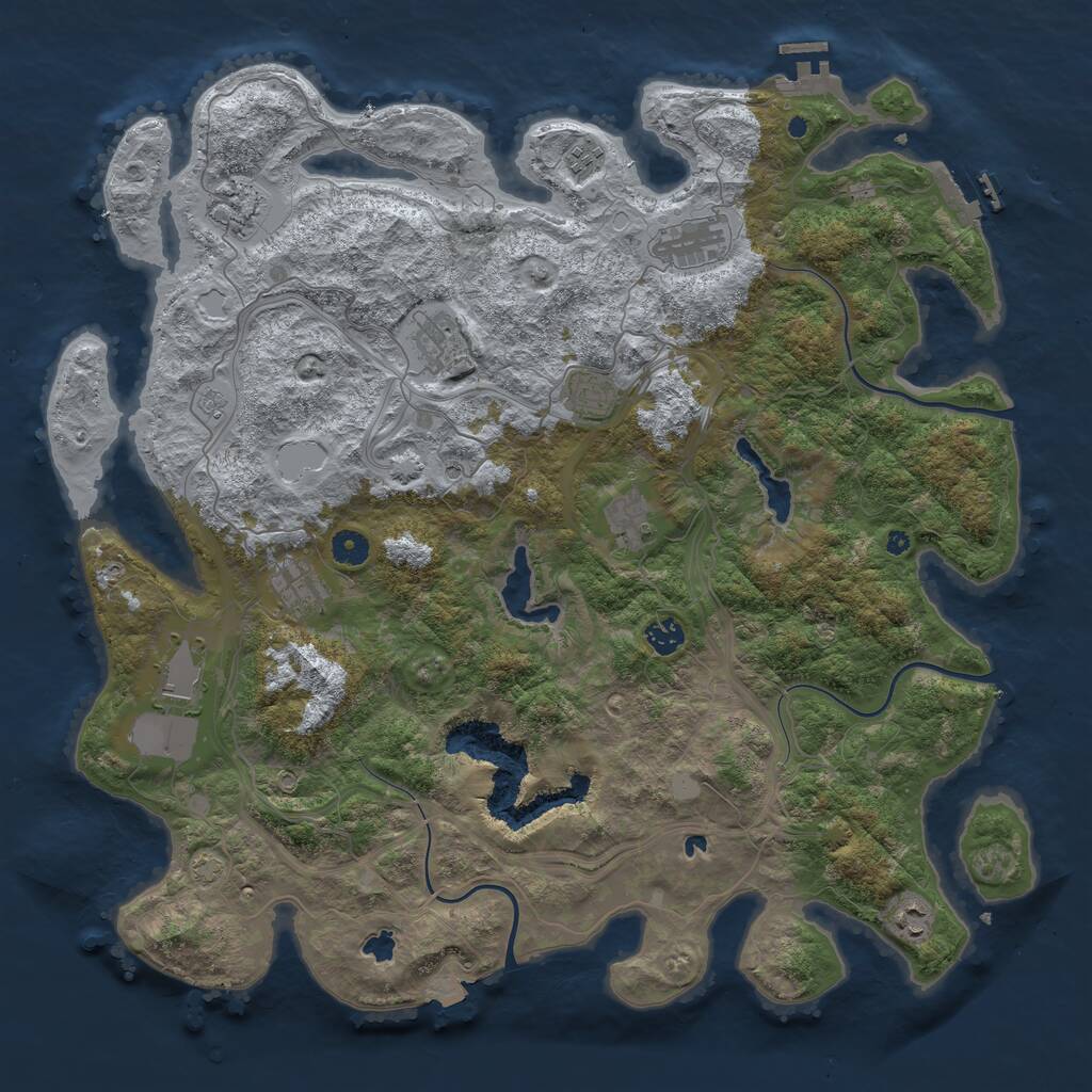 Rust Map: Procedural Map, Size: 4500, Seed: 77534, 16 Monuments