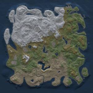 Thumbnail Rust Map: Procedural Map, Size: 4500, Seed: 77534, 16 Monuments