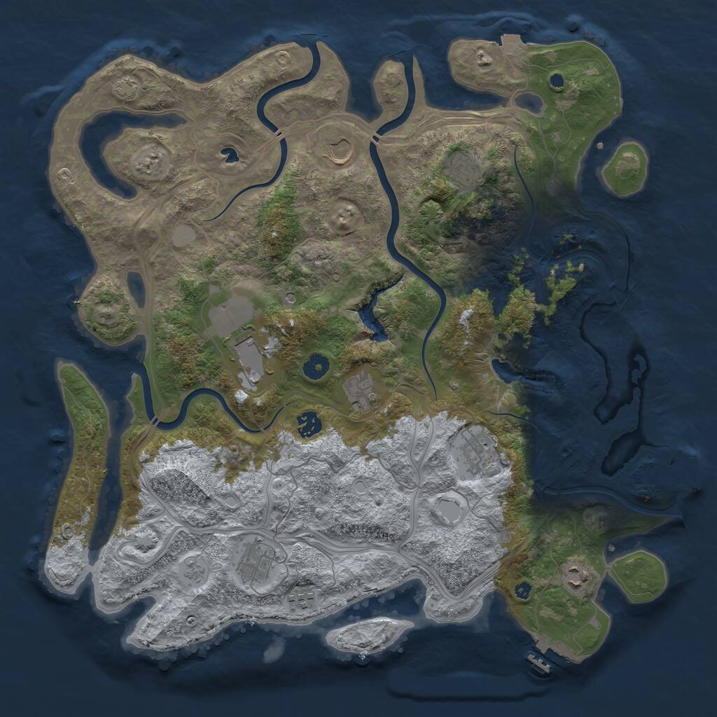 Rust Map: Procedural Map, Size: 4250, Seed: 20054, 15 Monuments