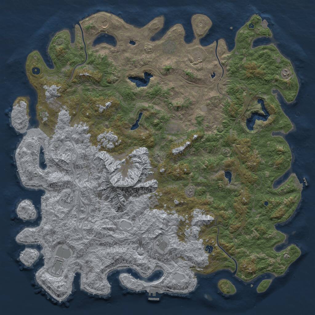 Rust Map: Procedural Map, Size: 6000, Seed: 53259, 17 Monuments