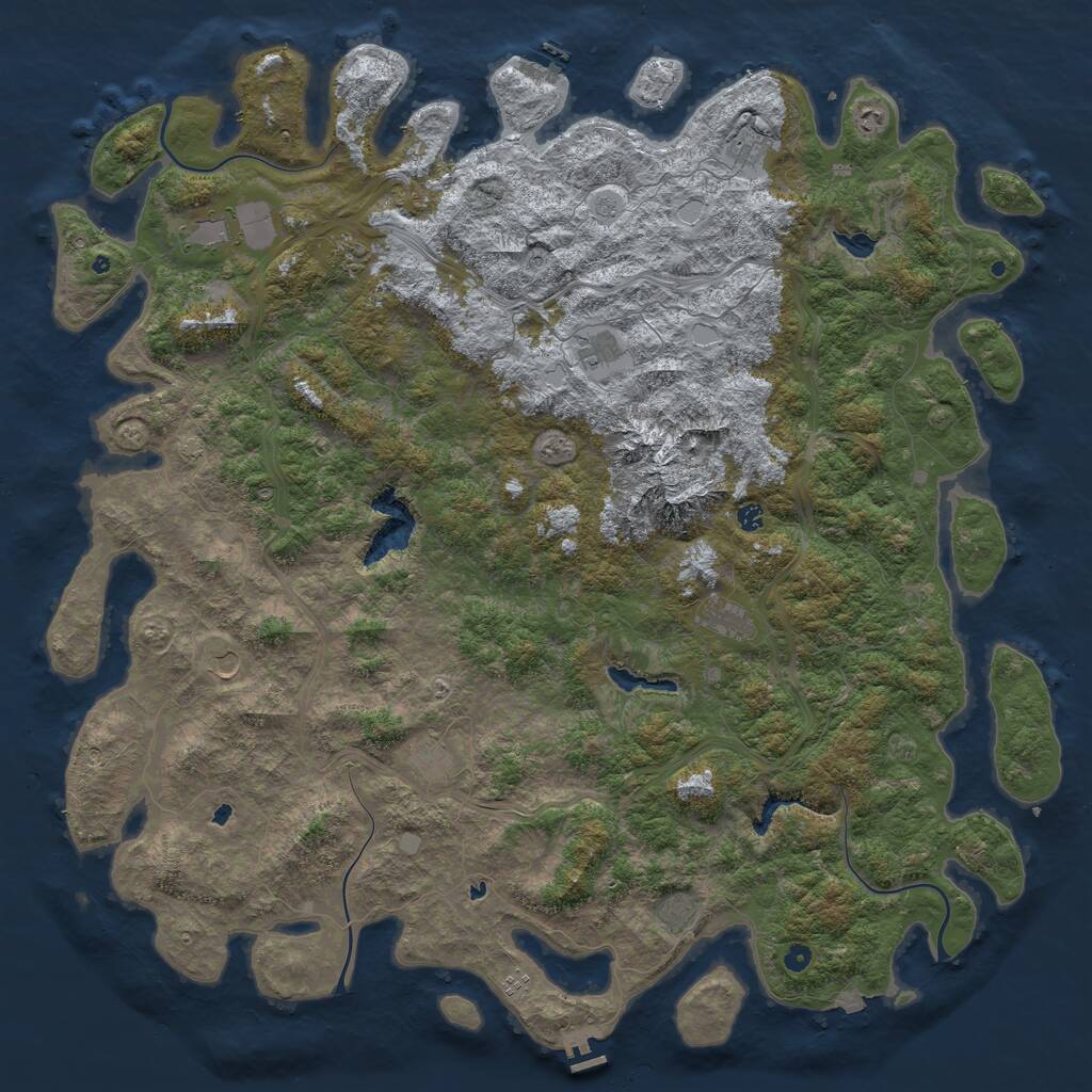 Rust Map: Procedural Map, Size: 6000, Seed: 10406020, 17 Monuments