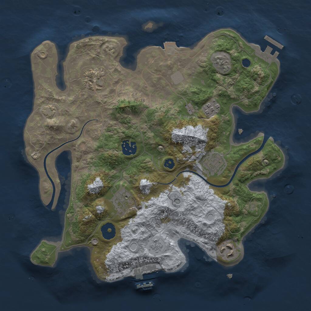 Rust Map: Procedural Map, Size: 3000, Seed: 99373, 12 Monuments