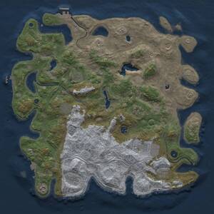 Thumbnail Rust Map: Procedural Map, Size: 4500, Seed: 6904201, 16 Monuments