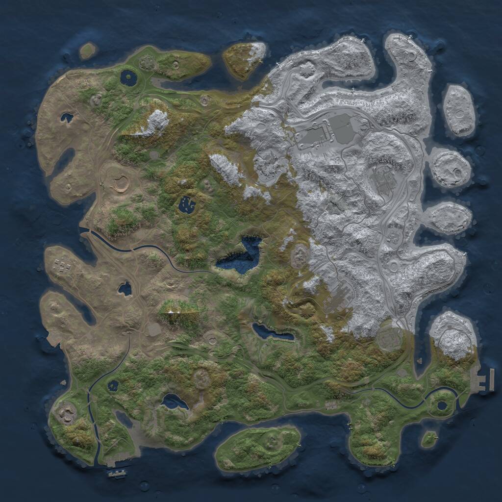 Rust Map: Procedural Map, Size: 4500, Seed: 1354355315, 15 Monuments