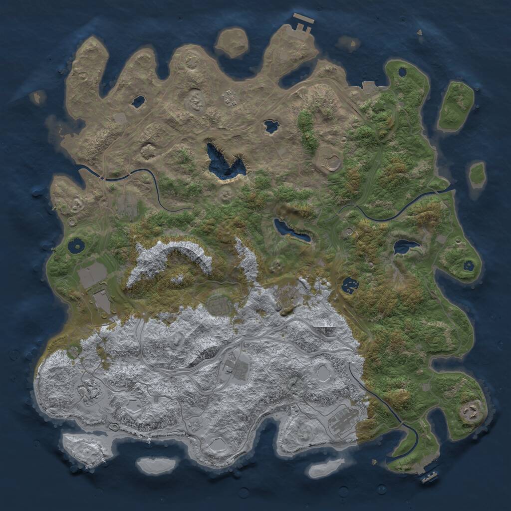 Rust Map: Procedural Map, Size: 4800, Seed: 1146036595, 17 Monuments