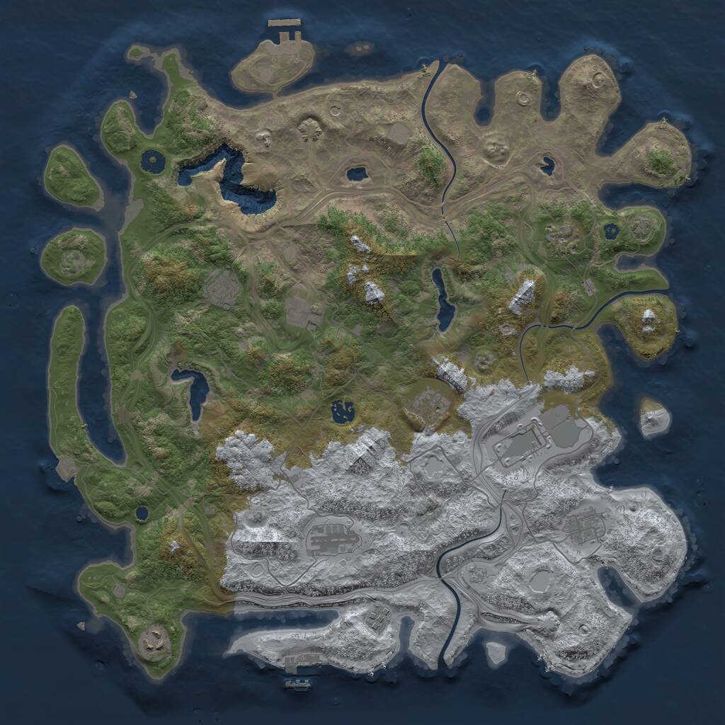 Rust Map: Procedural Map, Size: 4500, Seed: 2934546, 16 Monuments