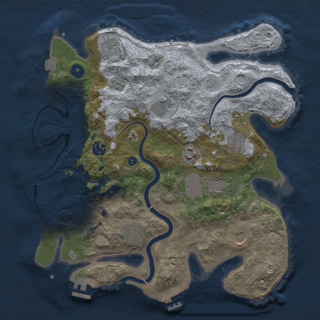 Rust Map: Procedural Map, Size: 3500, Seed: 109012, 15 Monuments