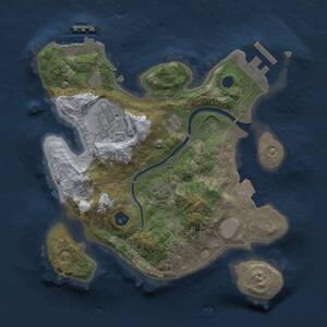 Thumbnail Rust Map: Procedural Map, Size: 2300, Seed: 100816564, 6 Monuments