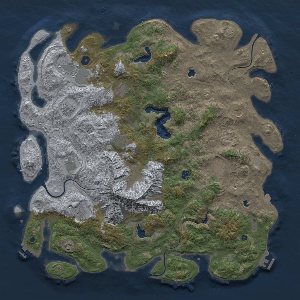 Rust Map: Procedural Map, Size: 5000, Seed: 1520714502, 17 Monuments