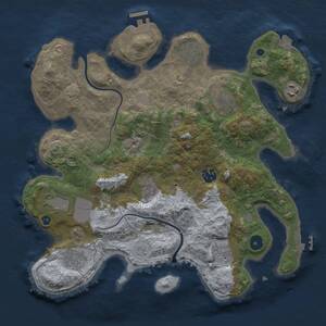 Thumbnail Rust Map: Procedural Map, Size: 3500, Seed: 934460533, 15 Monuments