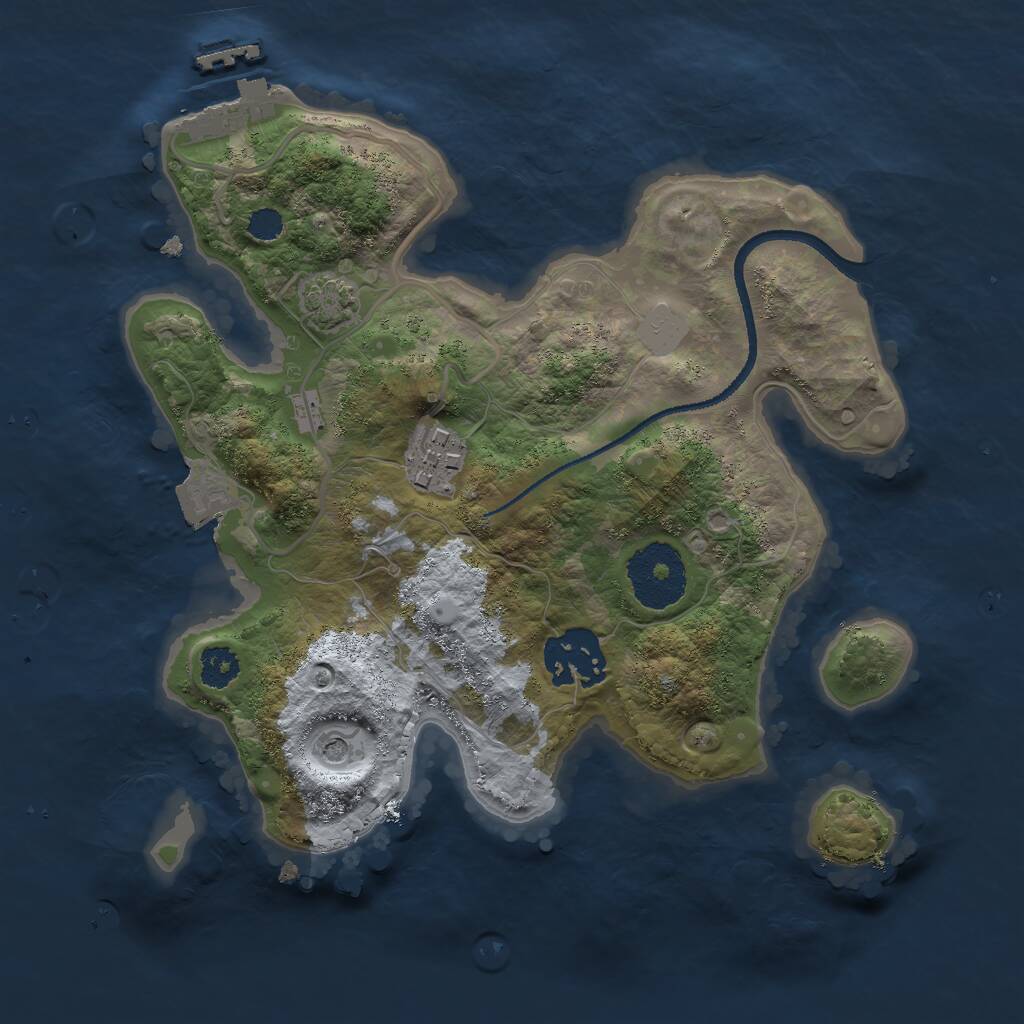 Rust Map: Procedural Map, Size: 2500, Seed: 53903426, 6 Monuments