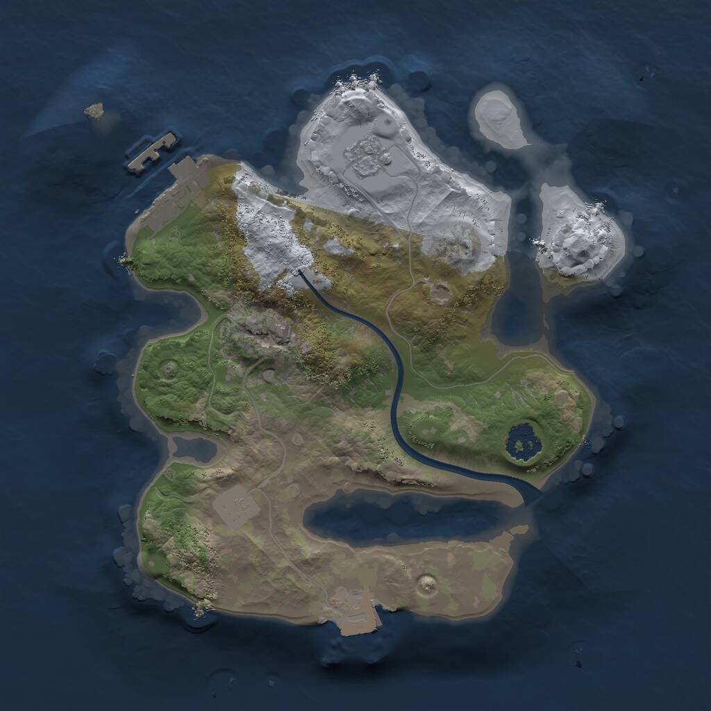 Rust Map: Procedural Map, Size: 2000, Seed: 24307895, 3 Monuments