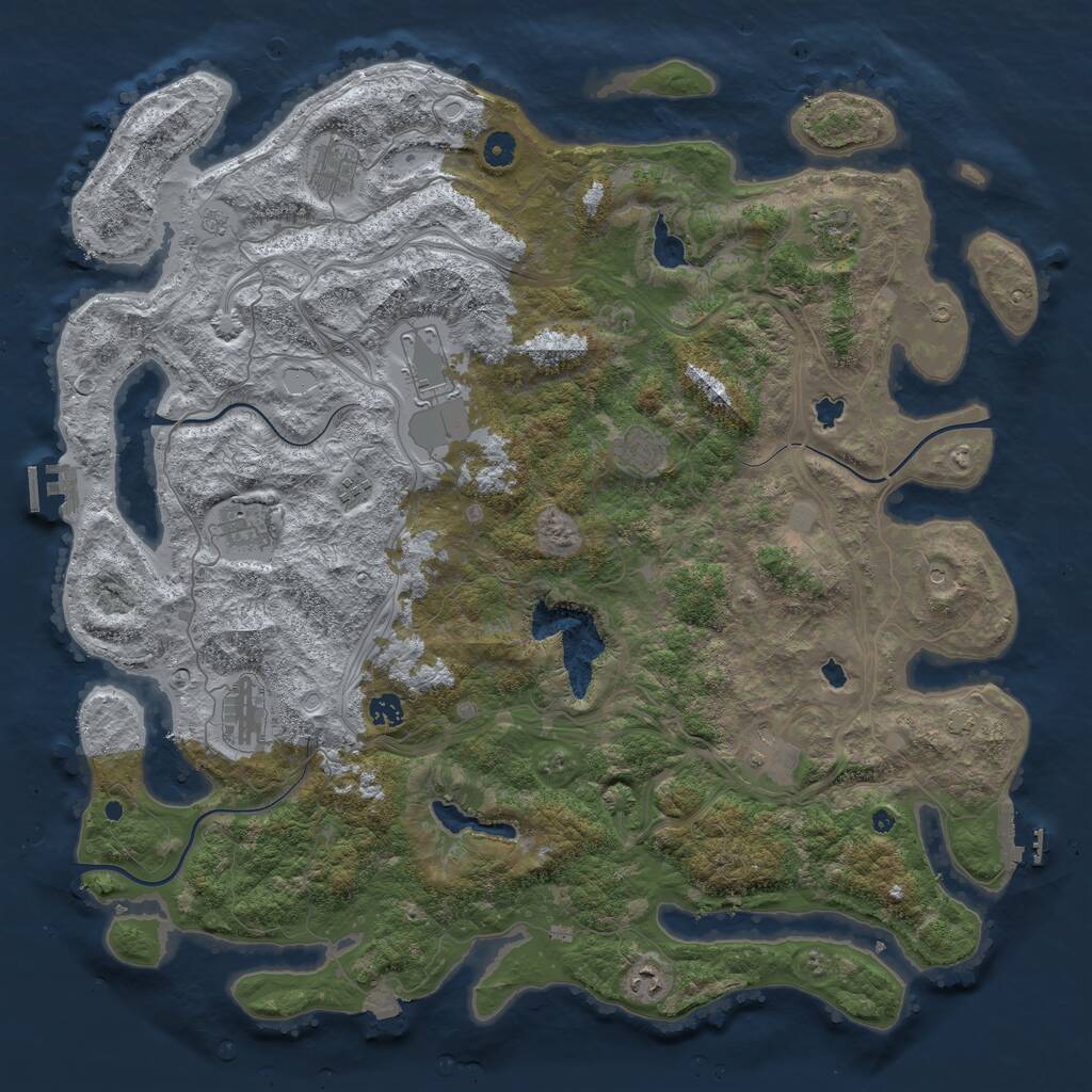 Rust Map: Procedural Map, Size: 4800, Seed: 1833241149, 16 Monuments