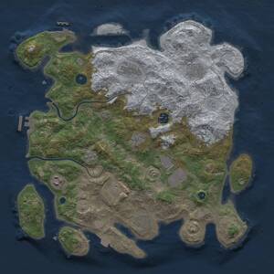 Thumbnail Rust Map: Procedural Map, Size: 3750, Seed: 349388300, 16 Monuments