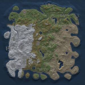 Thumbnail Rust Map: Procedural Map, Size: 4500, Seed: 1688446979, 17 Monuments