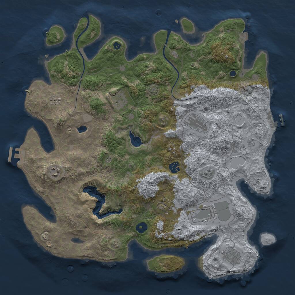 Rust Map: Procedural Map, Size: 4000, Seed: 5847063, 14 Monuments