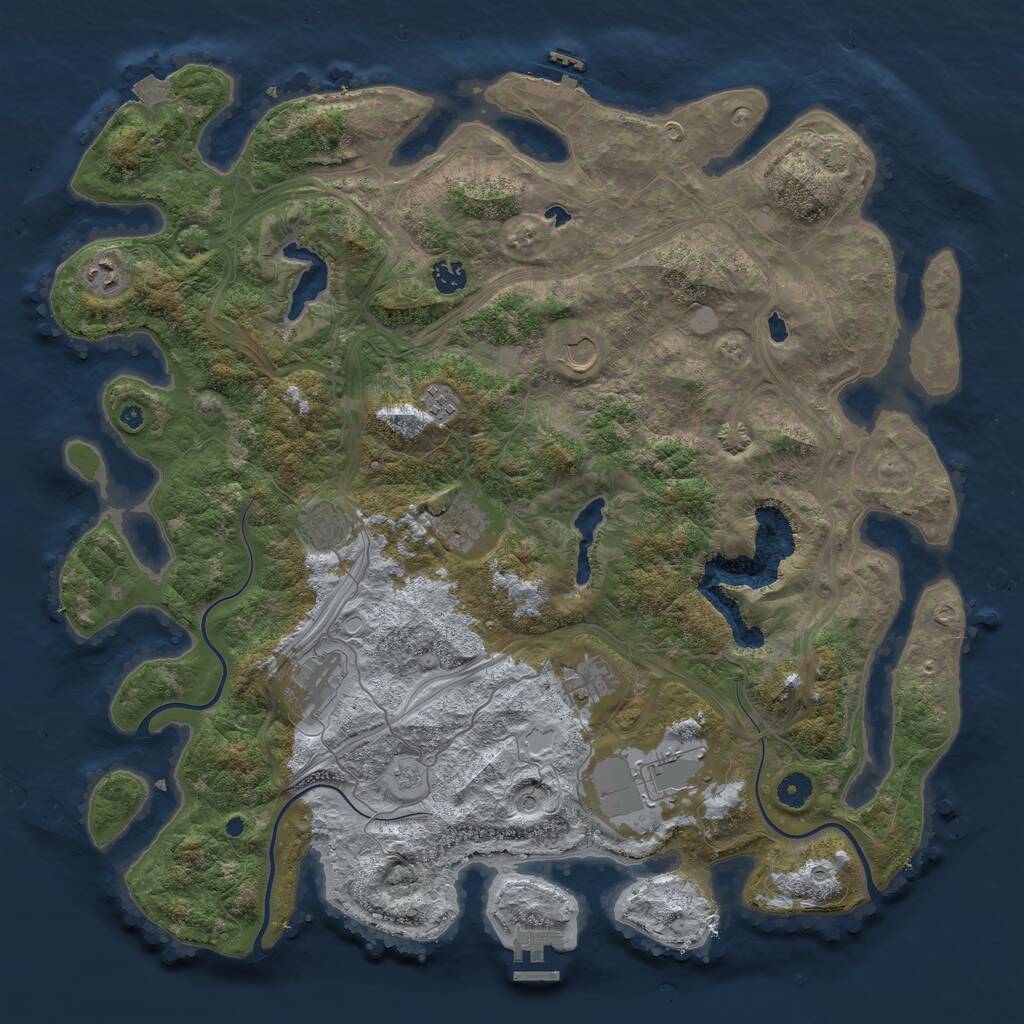 Rust Map: Procedural Map, Size: 4500, Seed: 1532569428, 15 Monuments