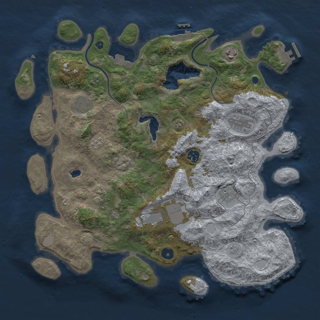 Rust Map: Procedural Map, Size: 4000, Seed: 79319736, 14 Monuments