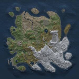 Thumbnail Rust Map: Procedural Map, Size: 3240, Seed: 20241114, 9 Monuments