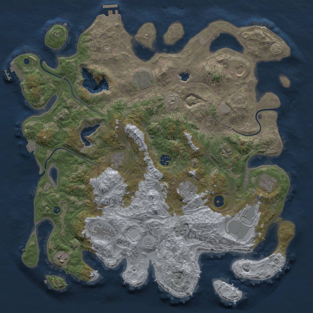 Rust Map: Procedural Map, Size: 4250, Seed: 1180602737, 17 Monuments