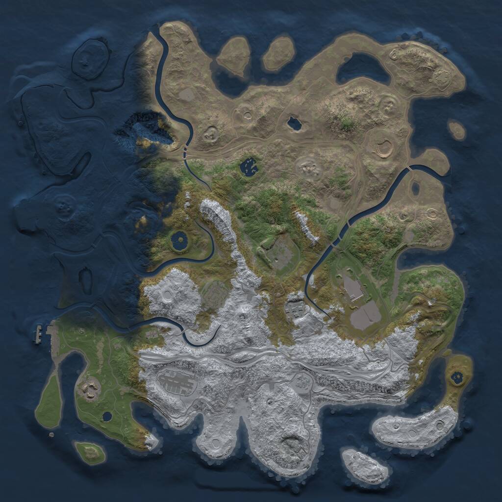 Rust Map: Procedural Map, Size: 4250, Seed: 1180602737, 14 Monuments