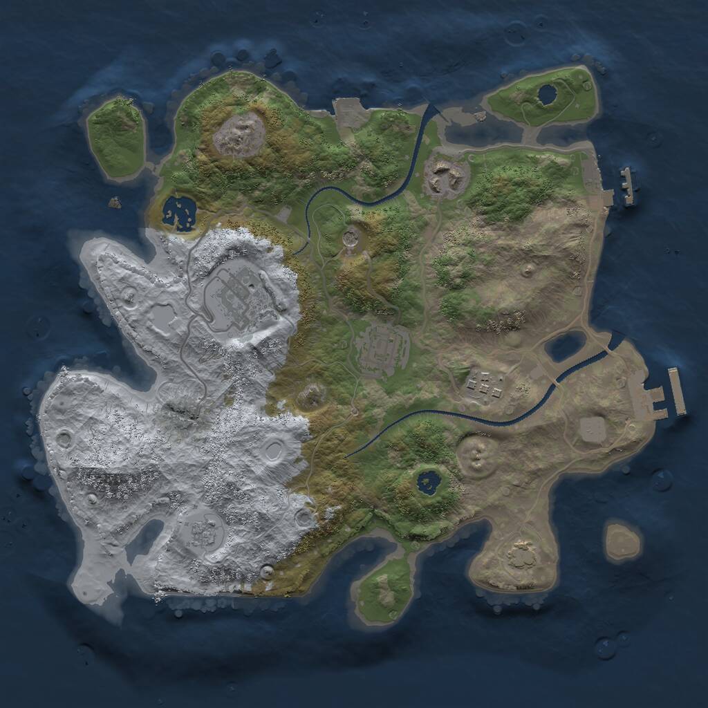 Rust Map: Procedural Map, Size: 3000, Seed: 2470719, 11 Monuments