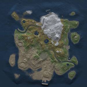 Thumbnail Rust Map: Procedural Map, Size: 3000, Seed: 14938, 9 Monuments