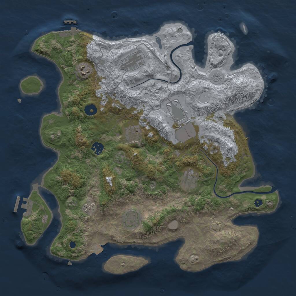 Rust Map: Procedural Map, Size: 3700, Seed: 1607547521, 14 Monuments