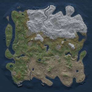 Thumbnail Rust Map: Procedural Map, Size: 4500, Seed: 1686308441, 17 Monuments