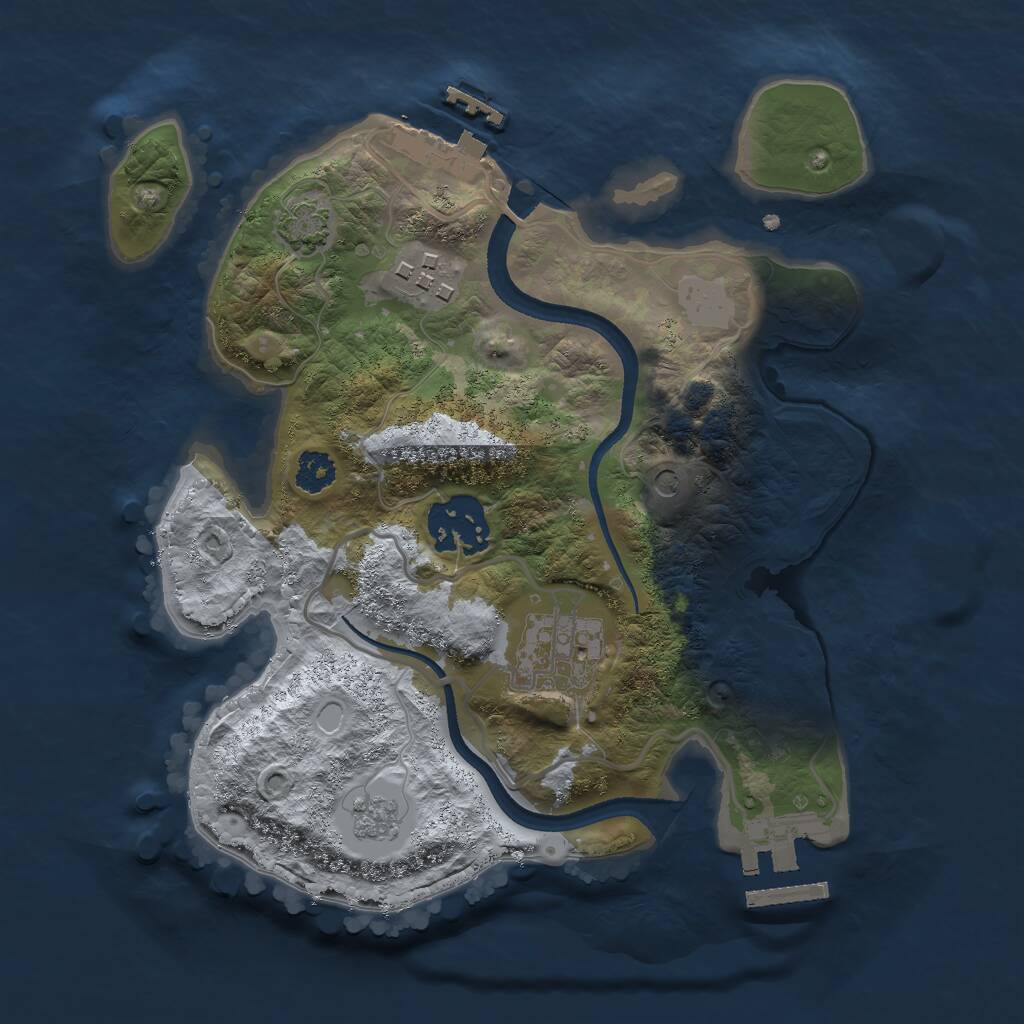 Rust Map: Procedural Map, Size: 2500, Seed: 1701, 9 Monuments