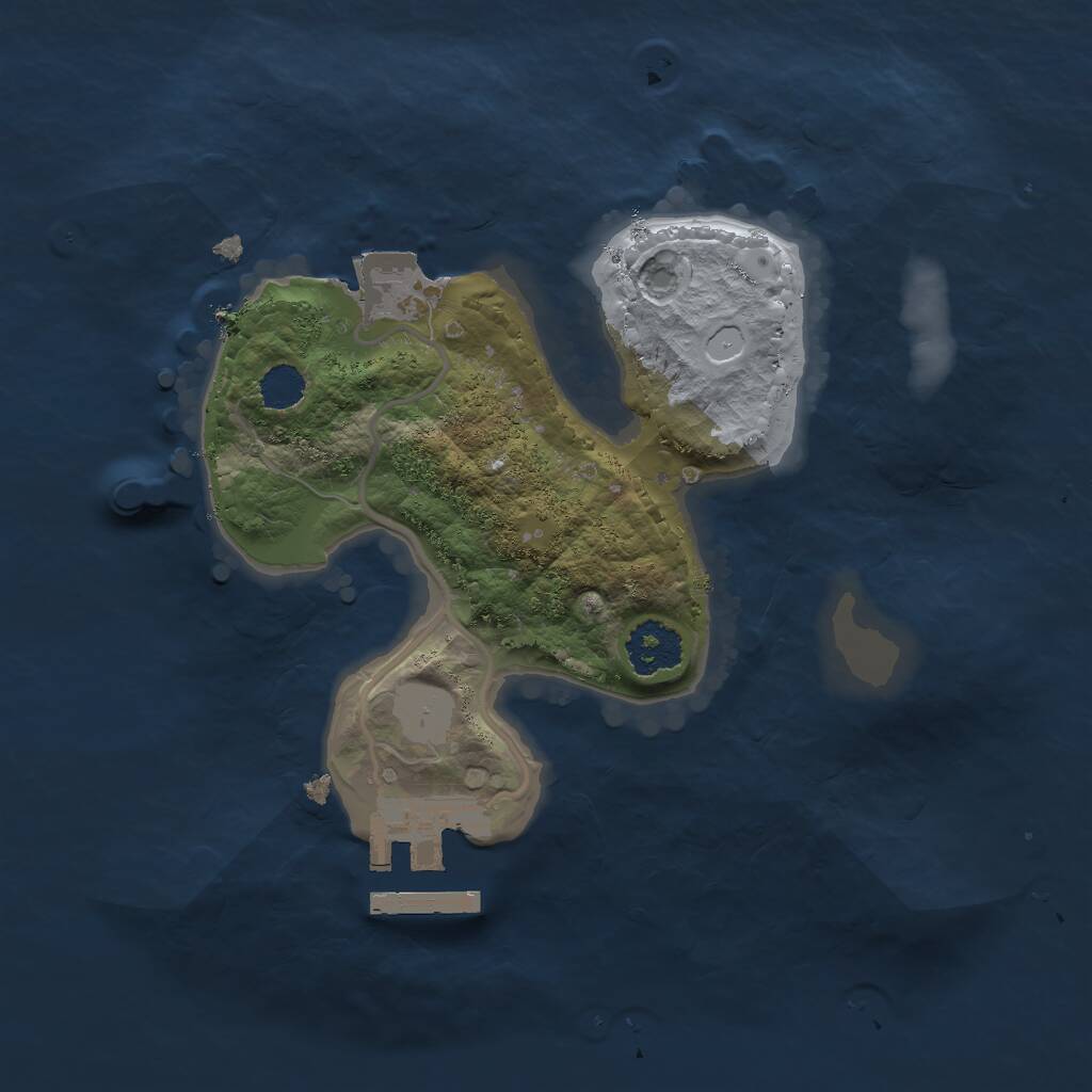 Rust Map: Procedural Map, Size: 2000, Seed: 1004893372, 2 Monuments