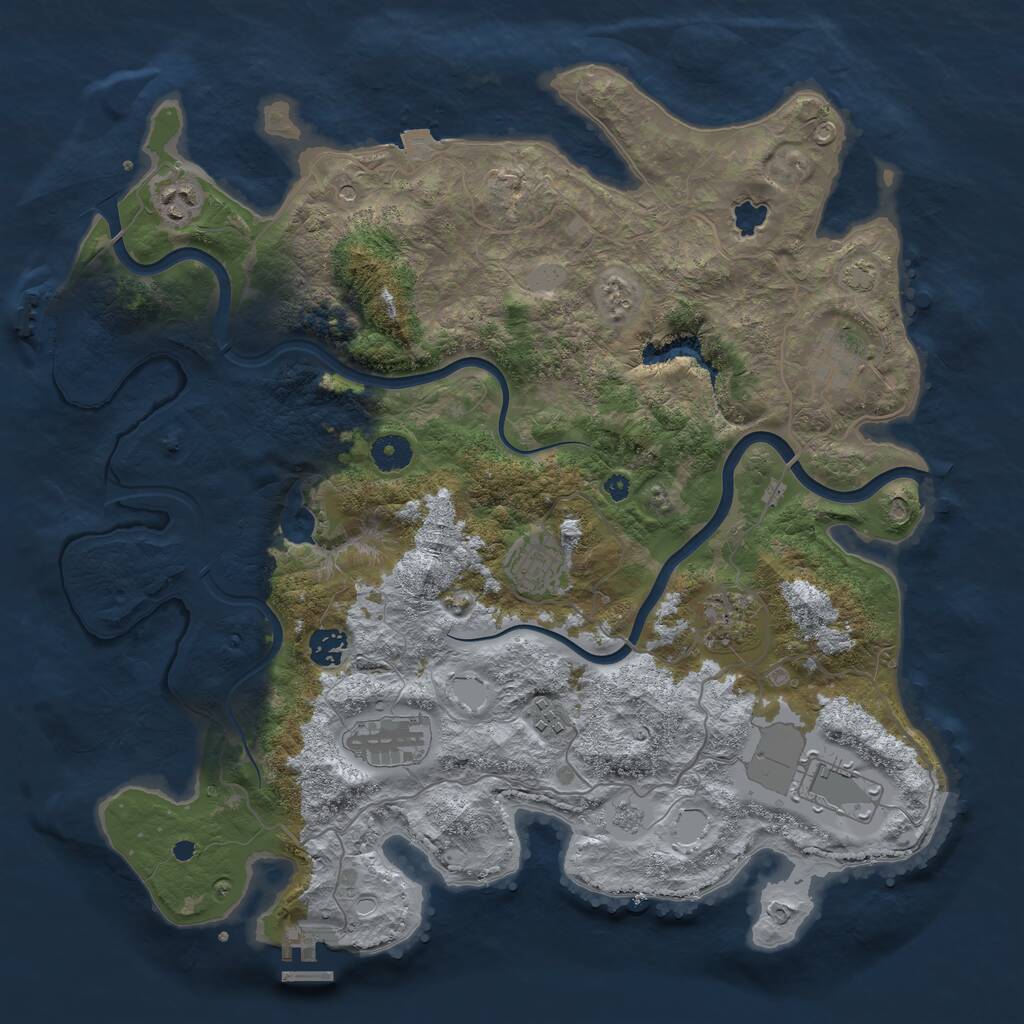 Rust Map: Procedural Map, Size: 4000, Seed: 14232, 14 Monuments