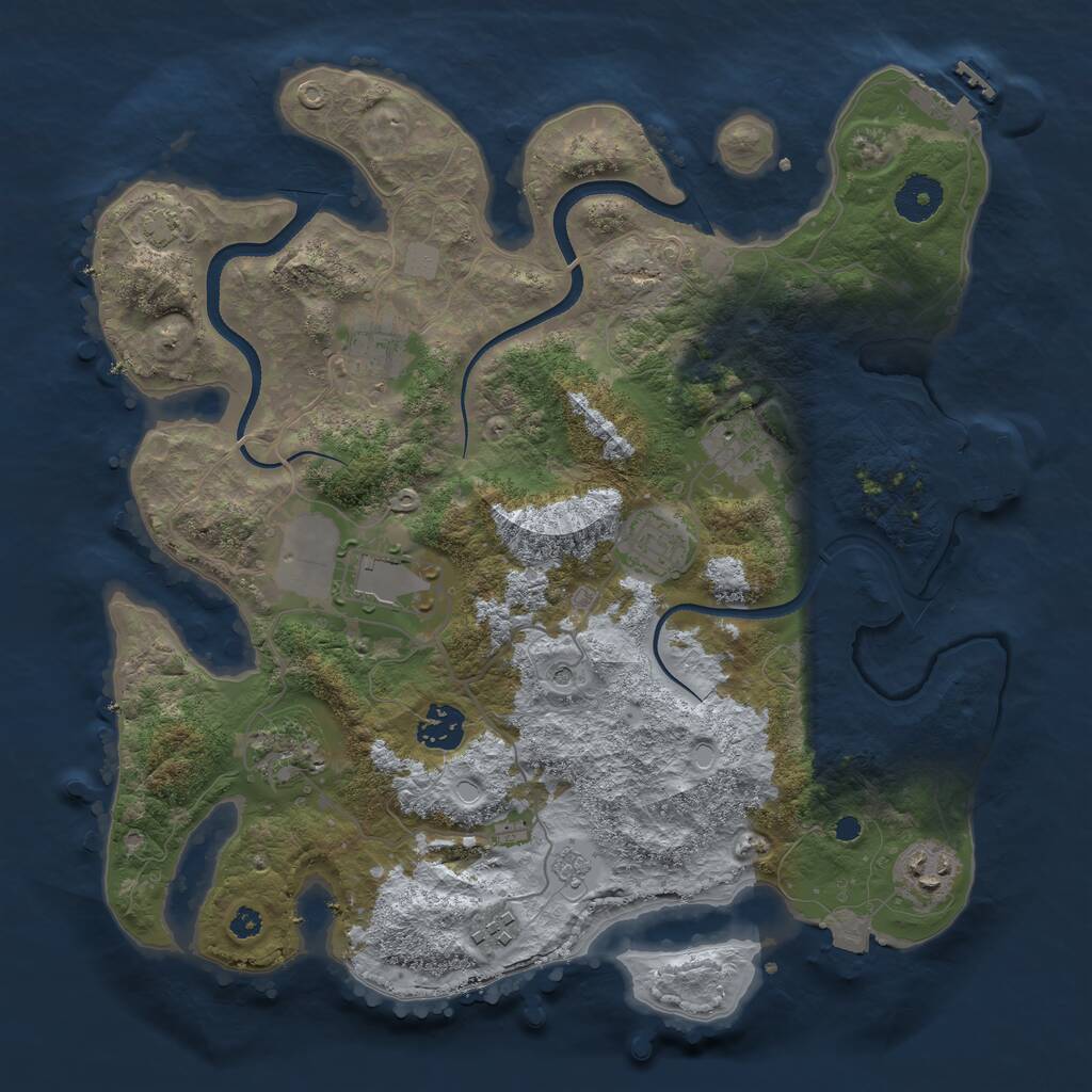 Rust Map: Procedural Map, Size: 3500, Seed: 6772, 14 Monuments