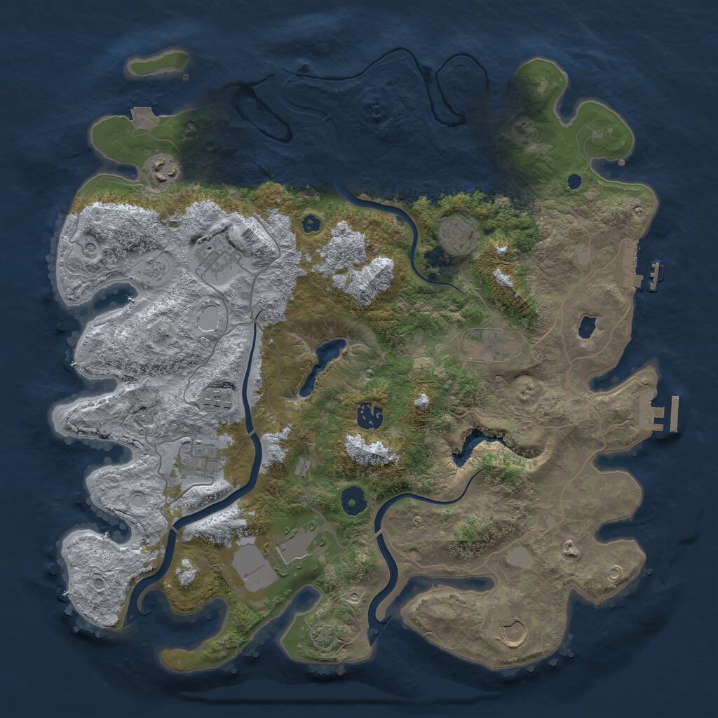 Rust Map: Procedural Map, Size: 4000, Seed: 34649021, 15 Monuments