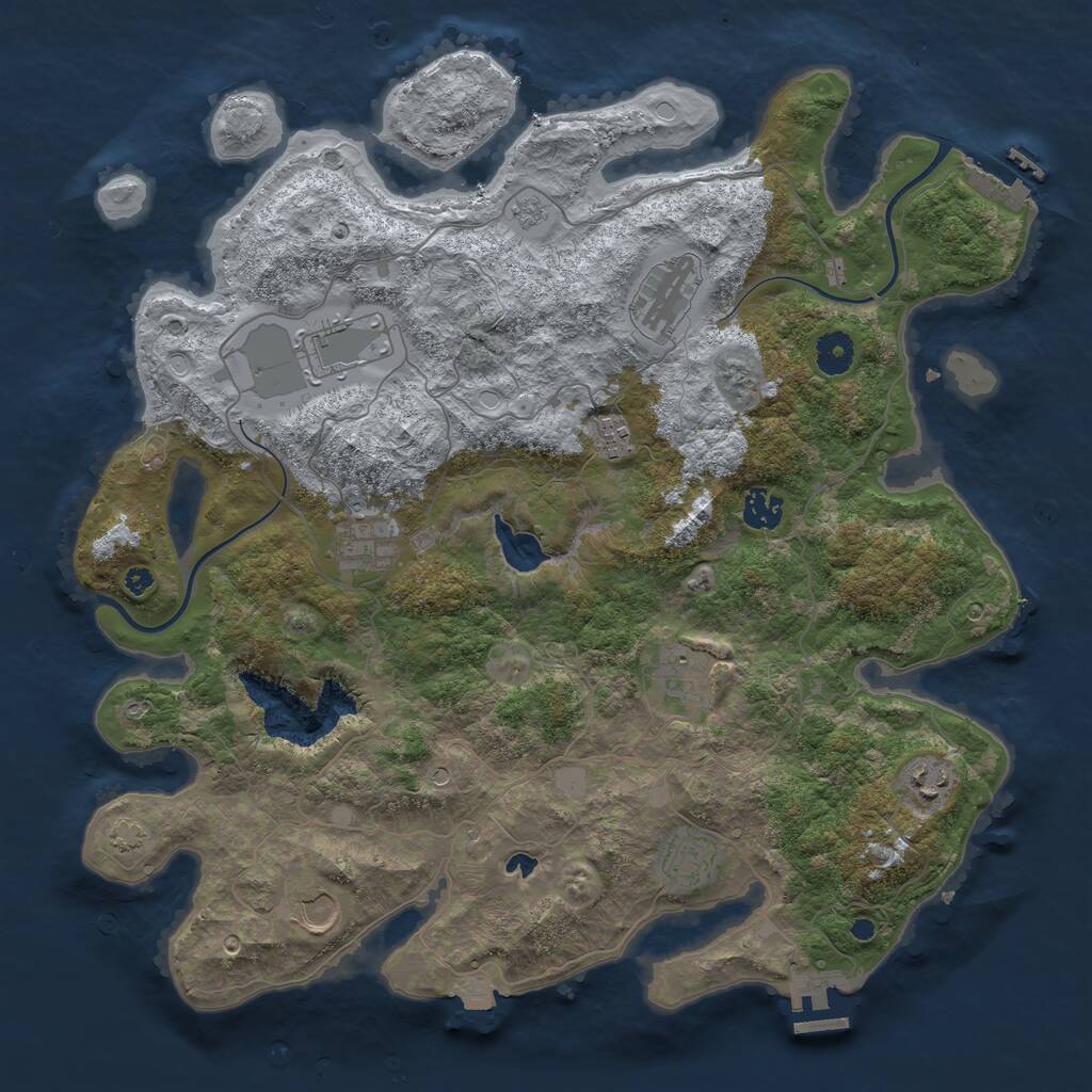 Rust Map: Procedural Map, Size: 4000, Seed: 587952, 15 Monuments