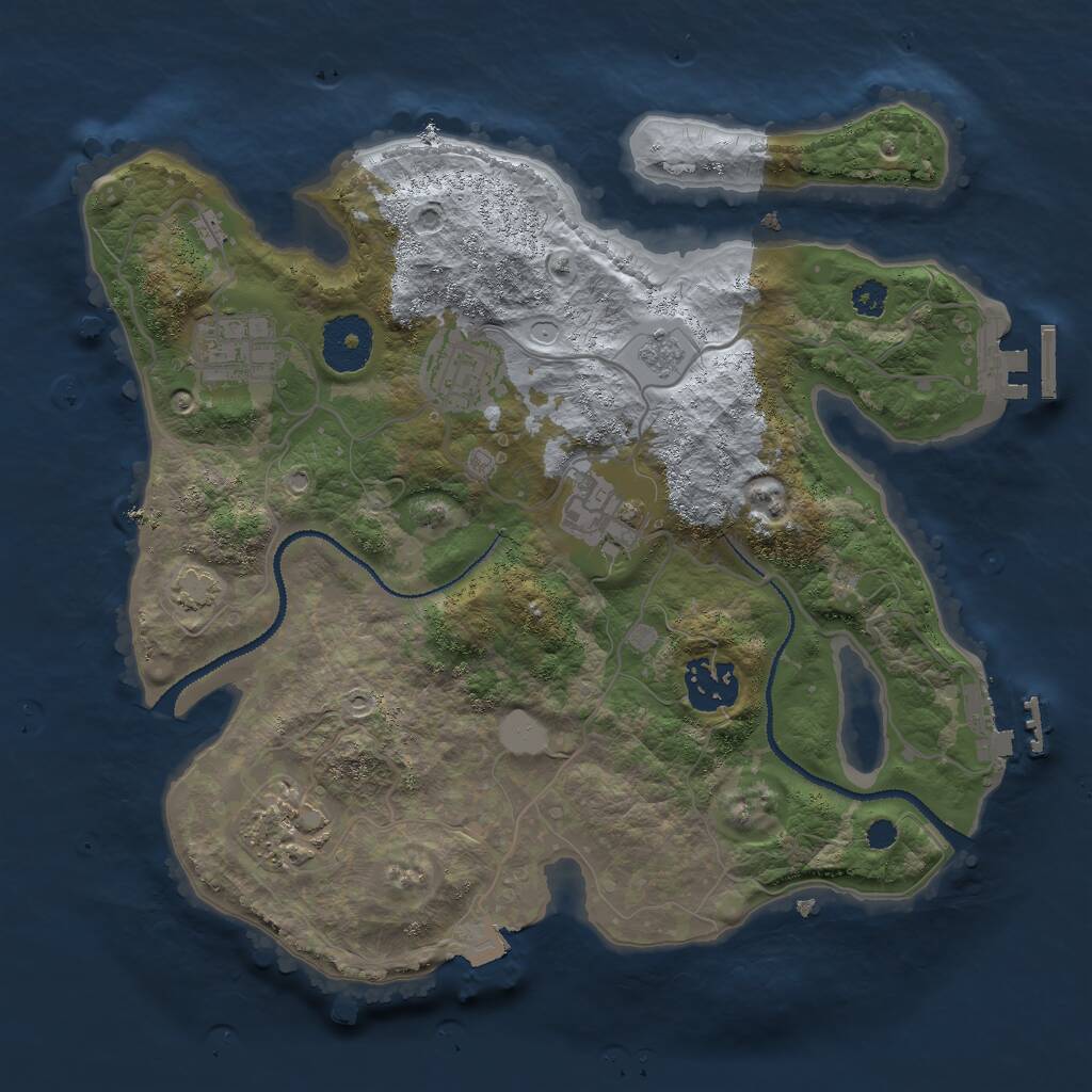 Rust Map: Procedural Map, Size: 3000, Seed: 1593549284, 10 Monuments