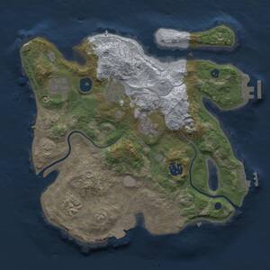 Thumbnail Rust Map: Procedural Map, Size: 3000, Seed: 1593549284, 10 Monuments