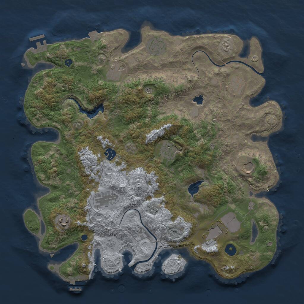 Rust Map: Procedural Map, Size: 4000, Seed: 425520267, 16 Monuments