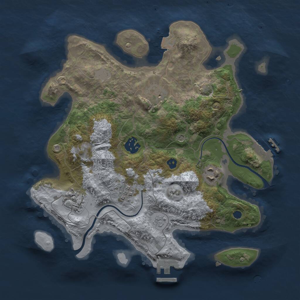 Rust Map: Procedural Map, Size: 3000, Seed: 30516, 11 Monuments