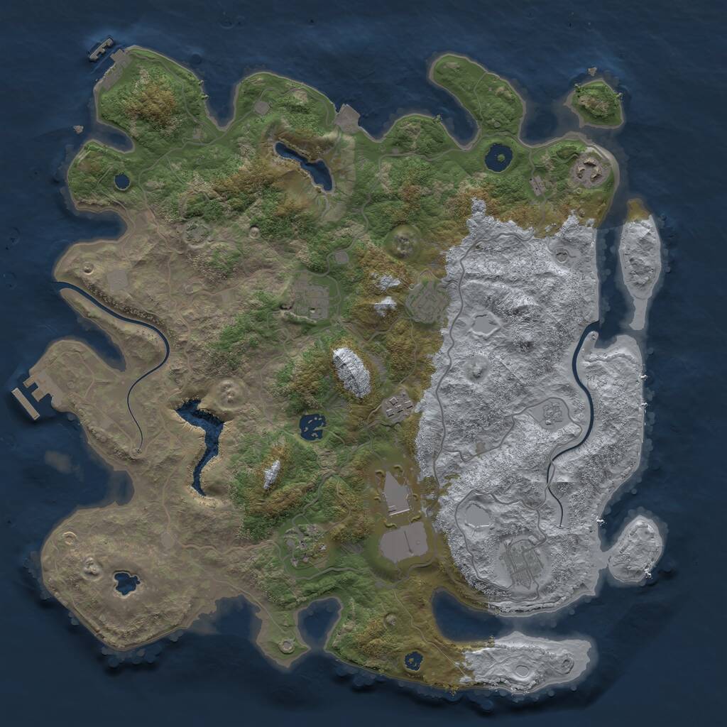 Rust Map: Procedural Map, Size: 4000, Seed: 3604188, 14 Monuments