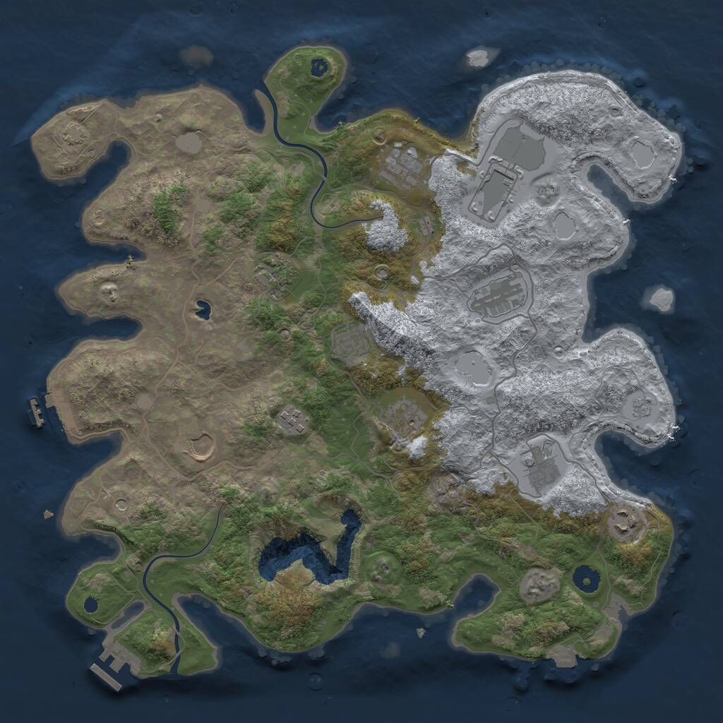 Rust Map: Procedural Map, Size: 4000, Seed: 1194133966, 16 Monuments