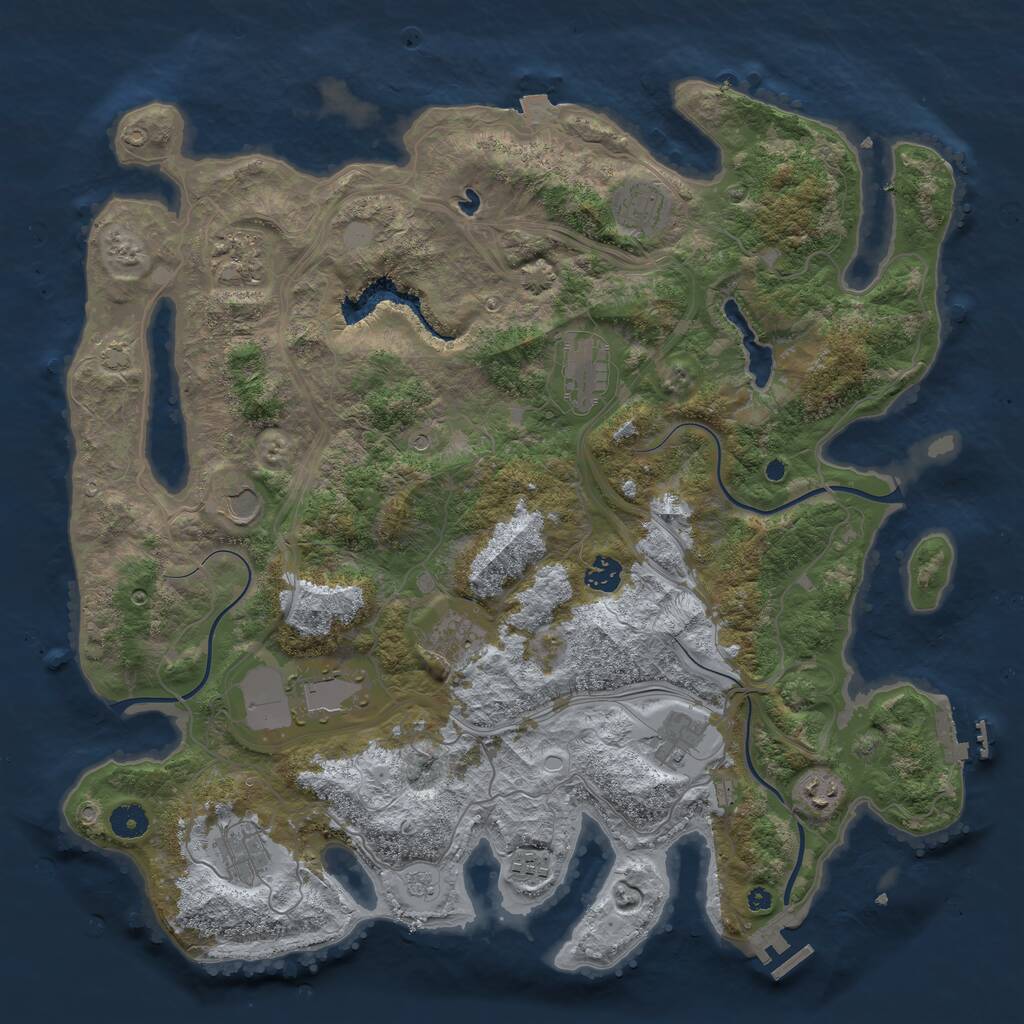 Rust Map: Procedural Map, Size: 4250, Seed: 361544152, 17 Monuments