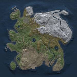 Thumbnail Rust Map: Procedural Map, Size: 3000, Seed: 19811, 9 Monuments