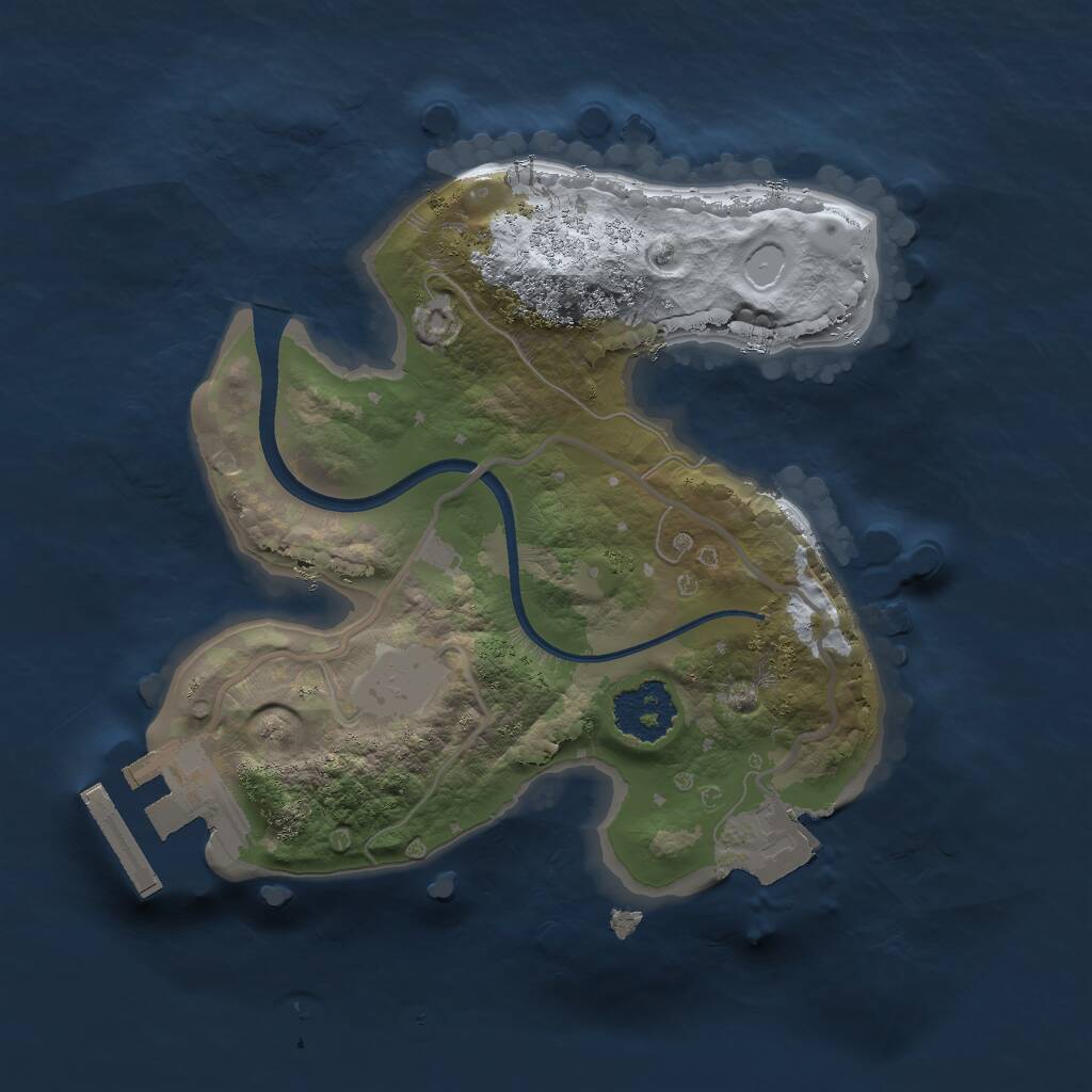 Rust Map: Procedural Map, Size: 1800, Seed: 3535345, 2 Monuments