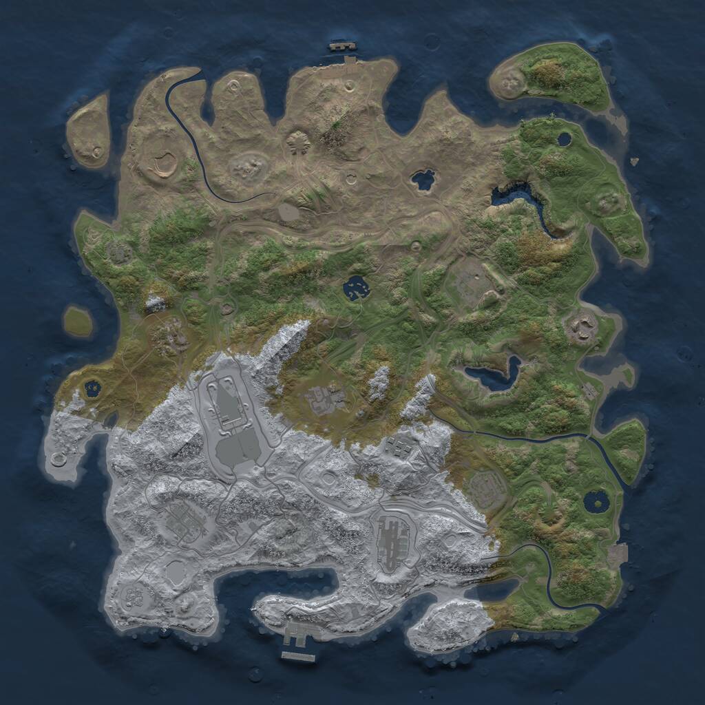 Rust Map: Procedural Map, Size: 4250, Seed: 1286429769, 17 Monuments