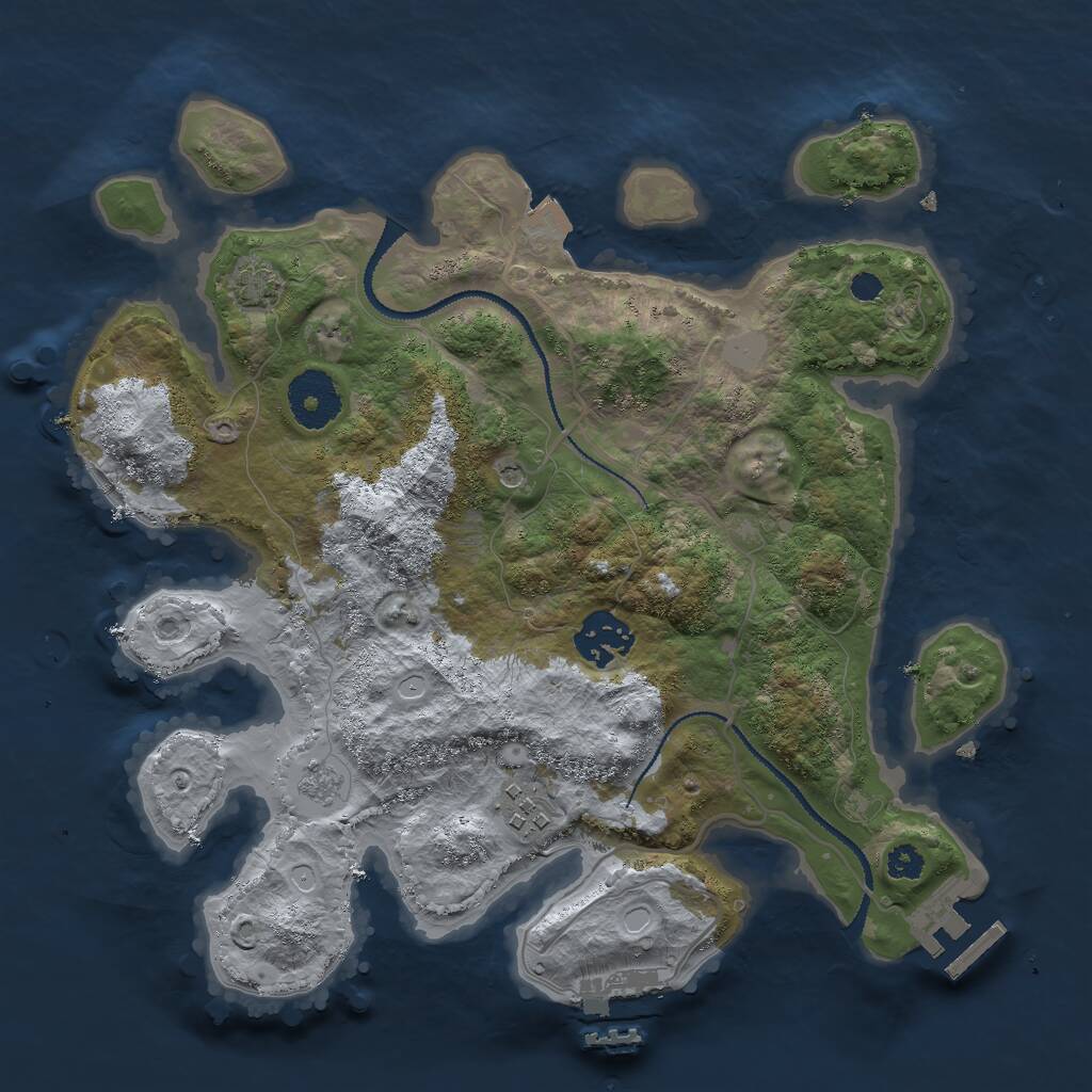 Rust Map: Procedural Map, Size: 3000, Seed: 46563451, 8 Monuments