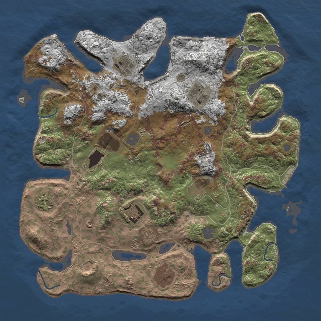 Rust Map: Procedural Map, Size: 4000, Seed: 5323, 15 Monuments